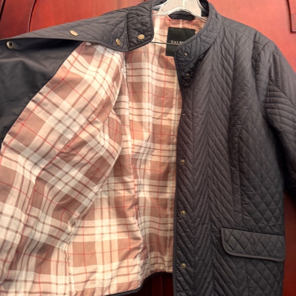 TALBOTS QUILTED Barn JACKET Black snap buttons pockets women’s size XL petite - Picture 9 of 9
